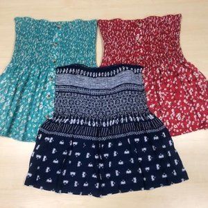 SHEIN Floral Print Shirred Top 2XL - 3 PACK